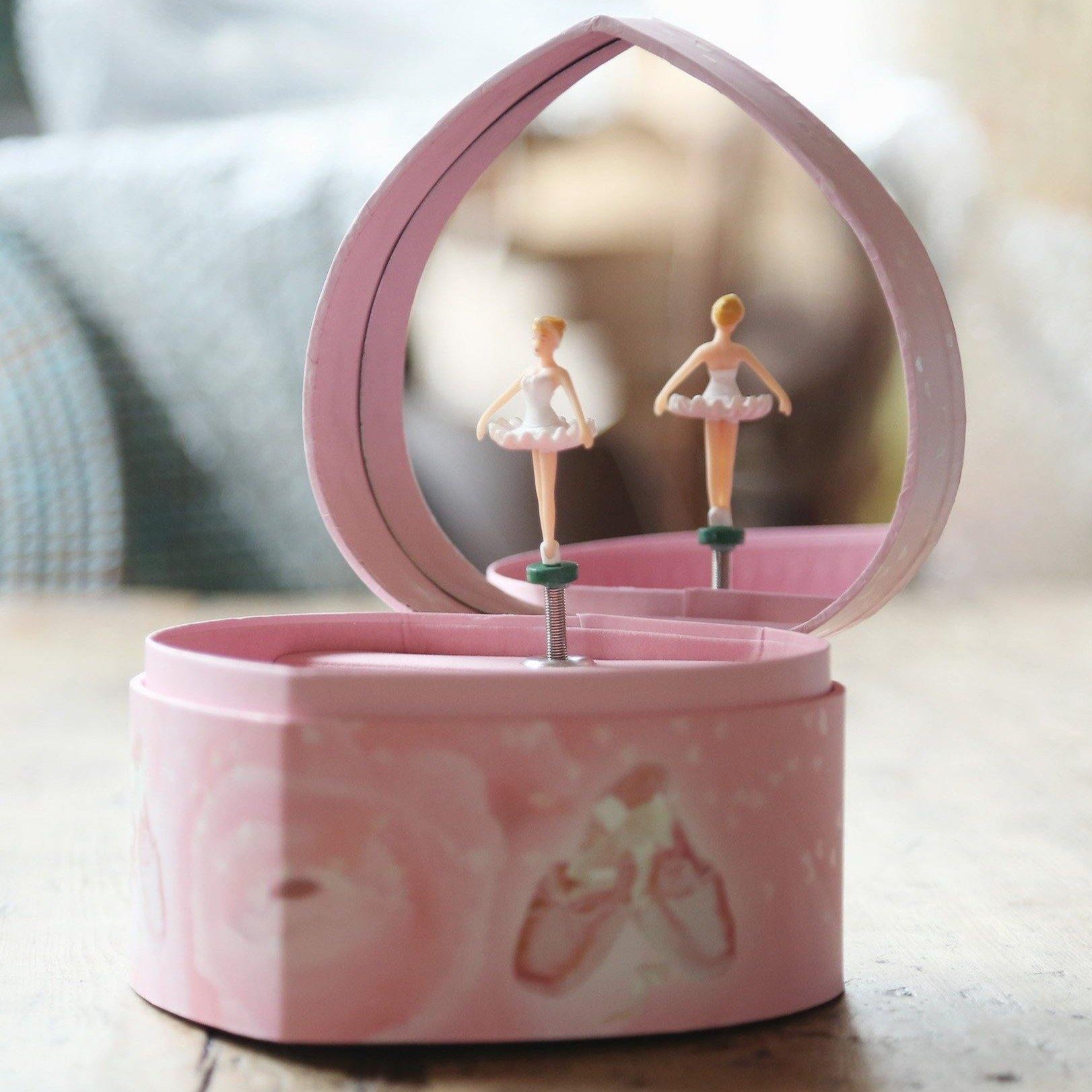 Girl's Ballerina Music Box Pink Musical Jewellery Box - Loula and Deer