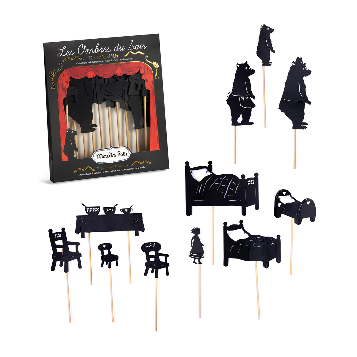 Goldilocks and the Three Bears Shadow Puppets