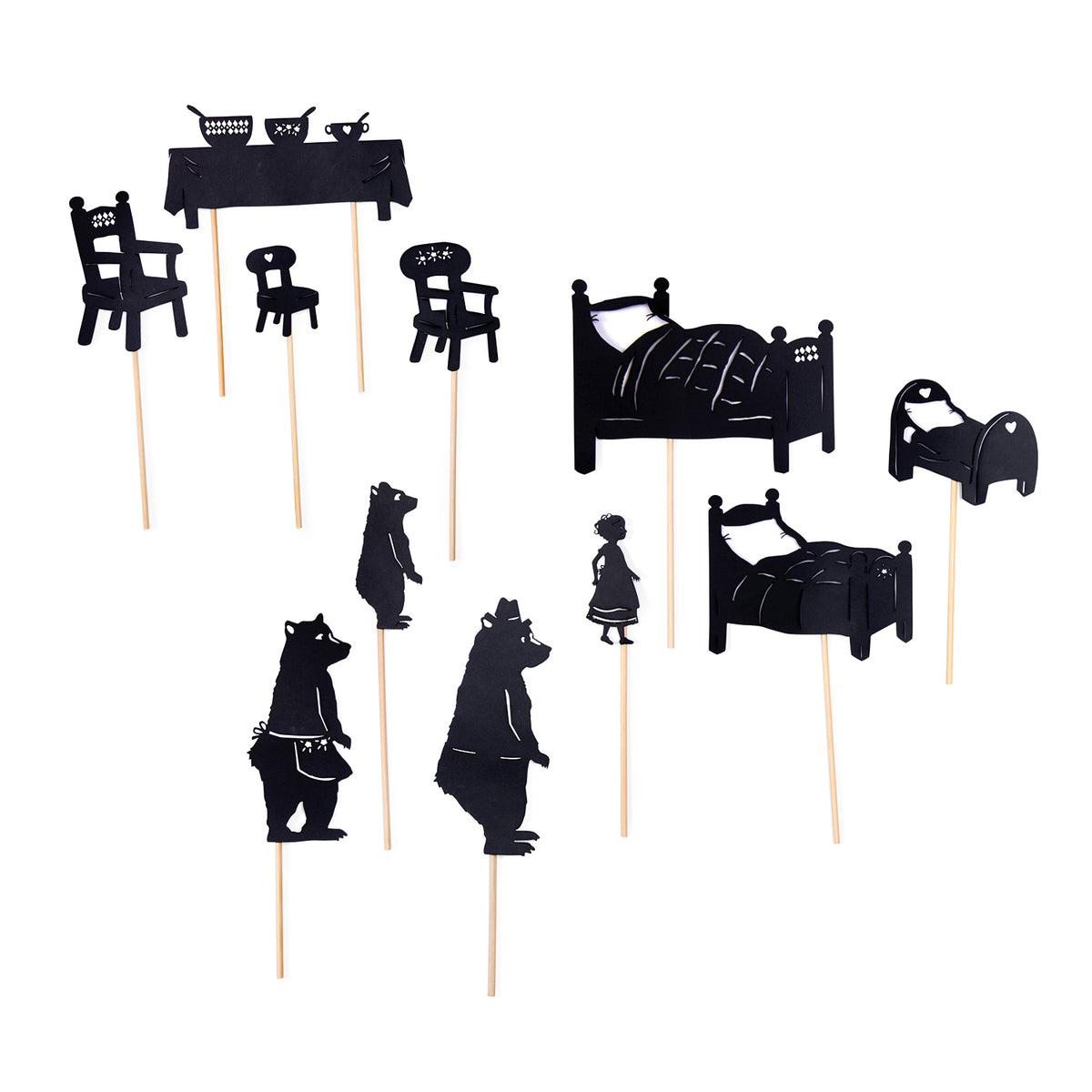 Goldilocks and the Three Bears Shadow Puppets