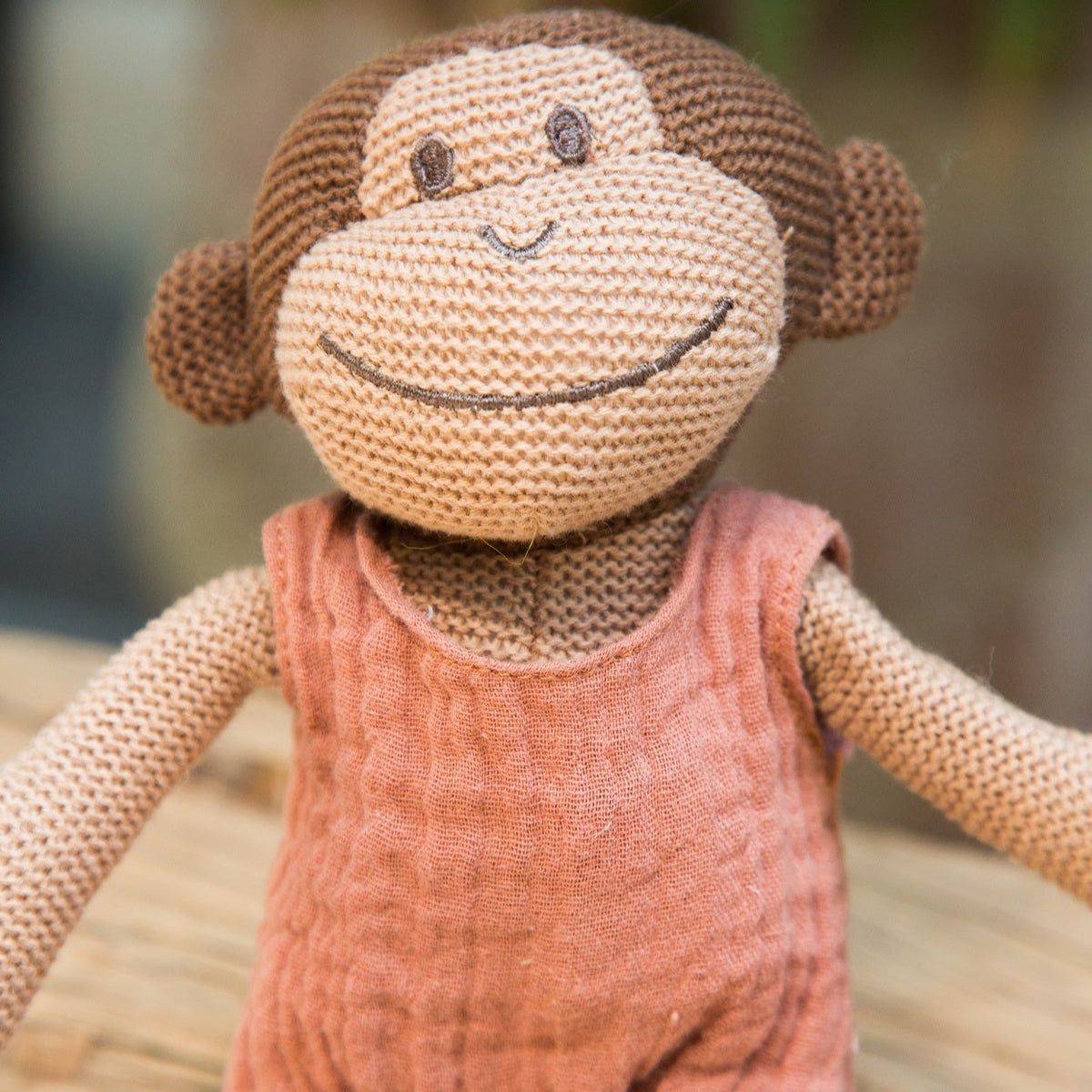 Knitted Monkey Rattle Toy
