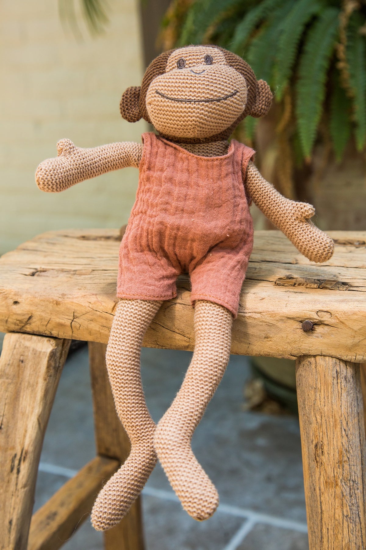 Knitted Monkey Rattle Toy