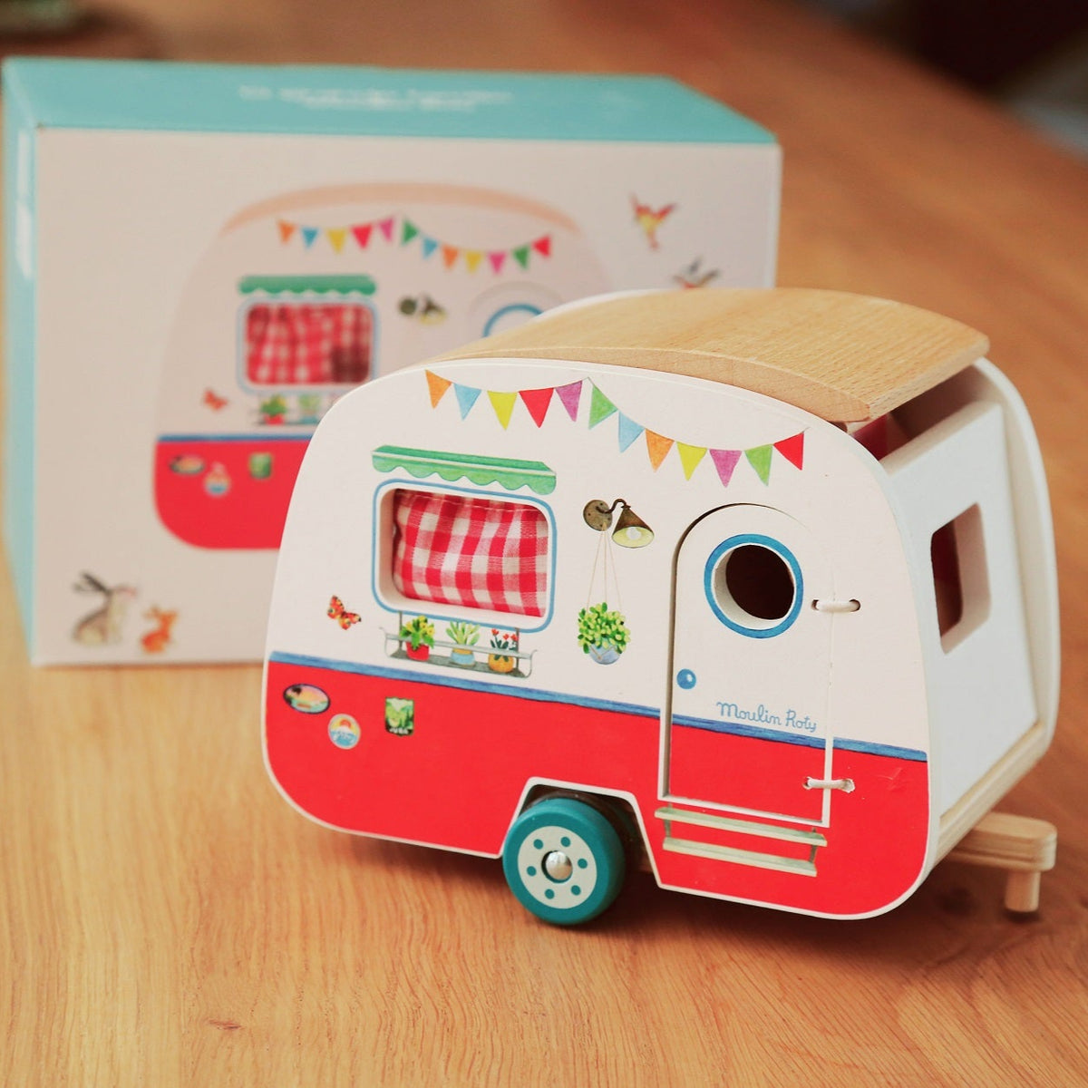 Wooden Caravan Playset for Kids