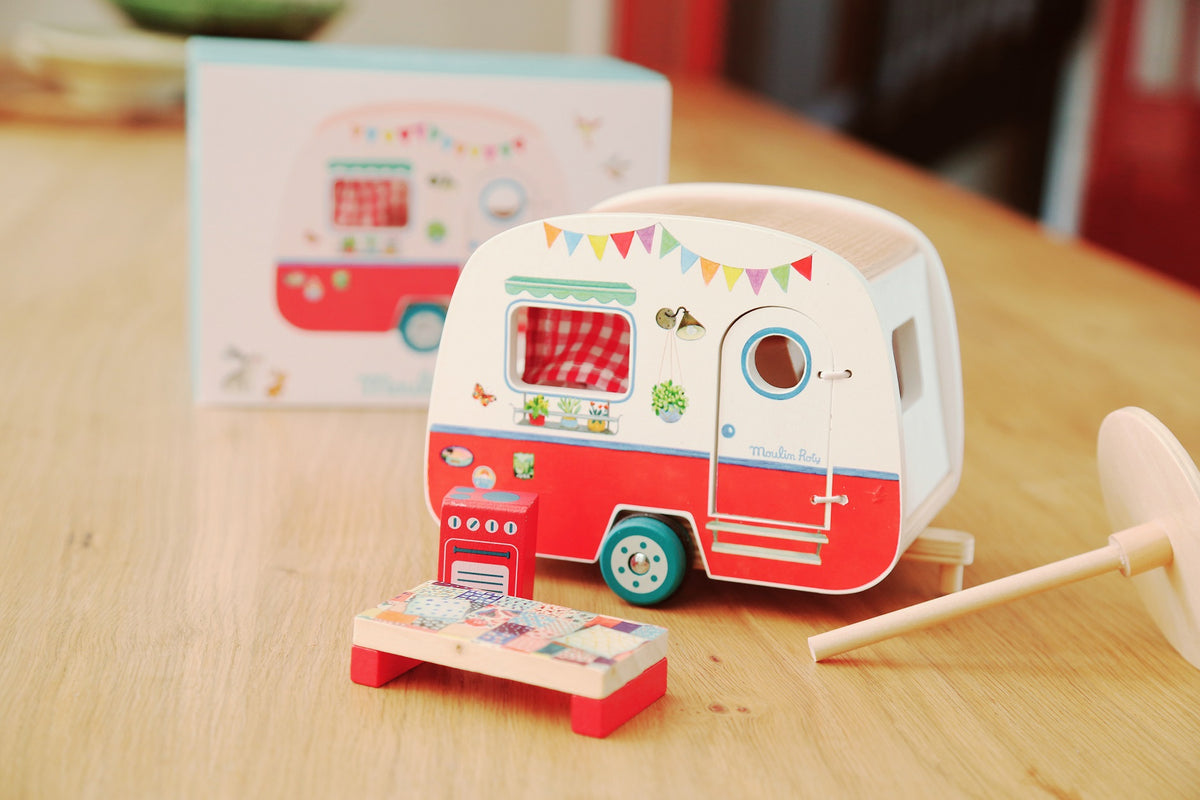 Wooden Caravan Playset for Kids