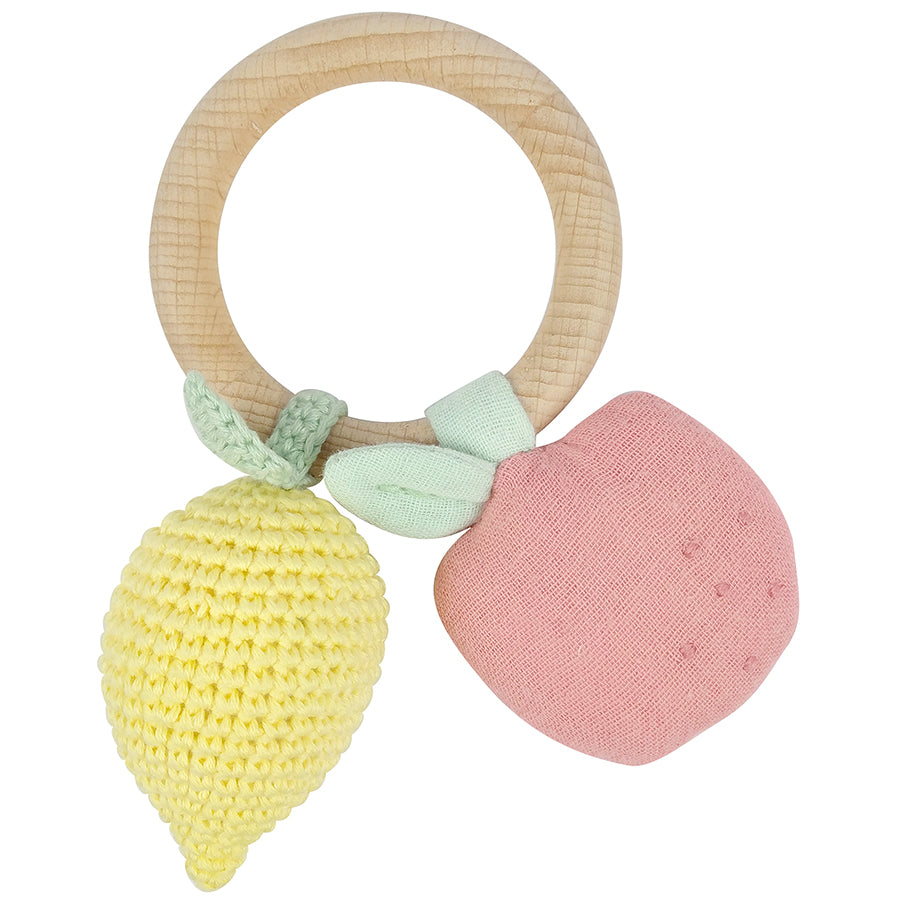 Lemon And Apple Teether Ring Toy for Babies