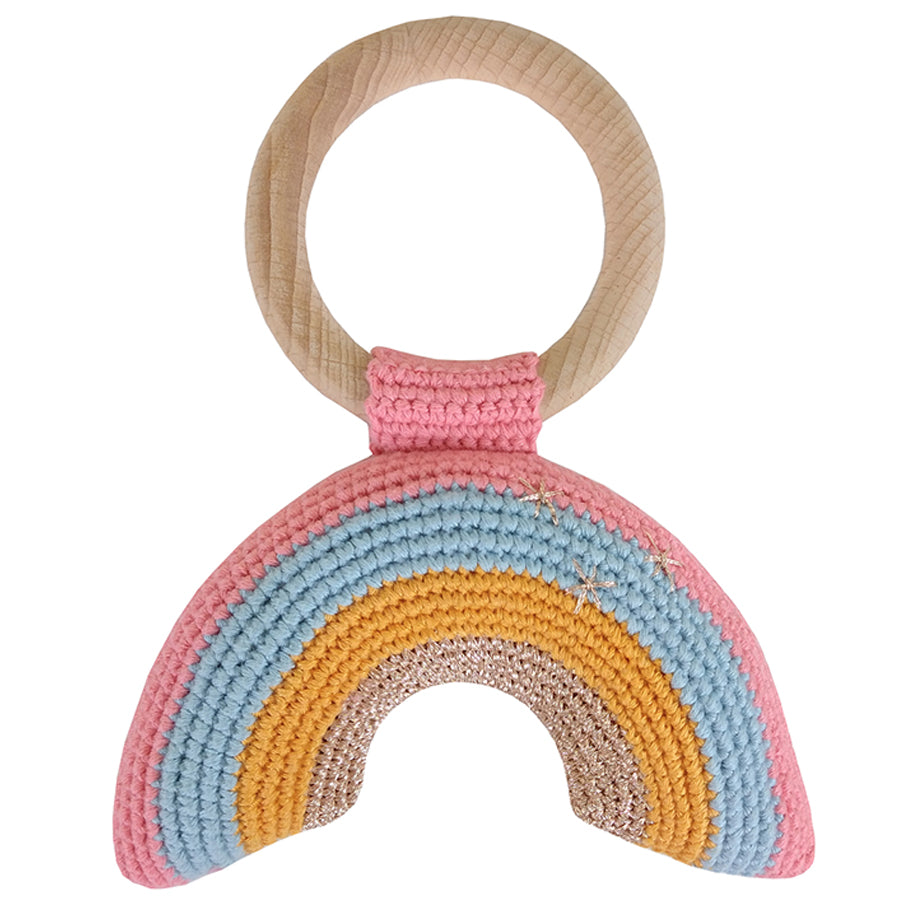 Rainbow Rattle And Teether Ring