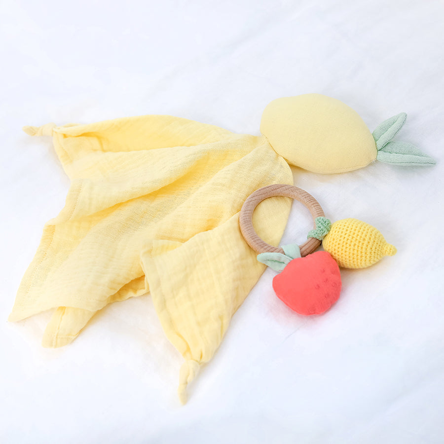 Lemon And Apple Teether Ring Toy for Babies