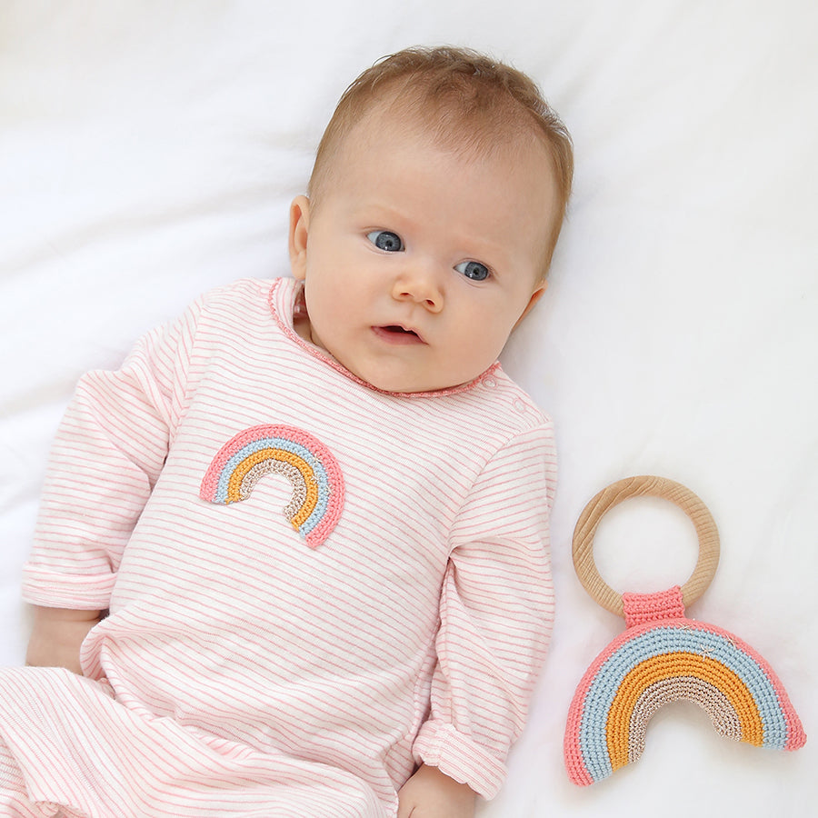 Rainbow Rattle And Teether Ring