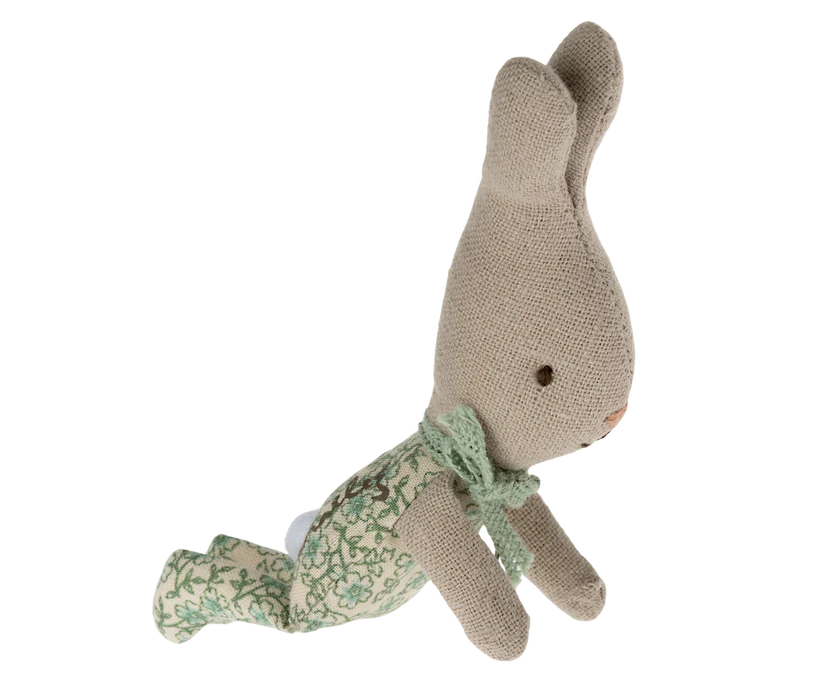 Baby Rabbit In A Green Floral Onesie by Maileg