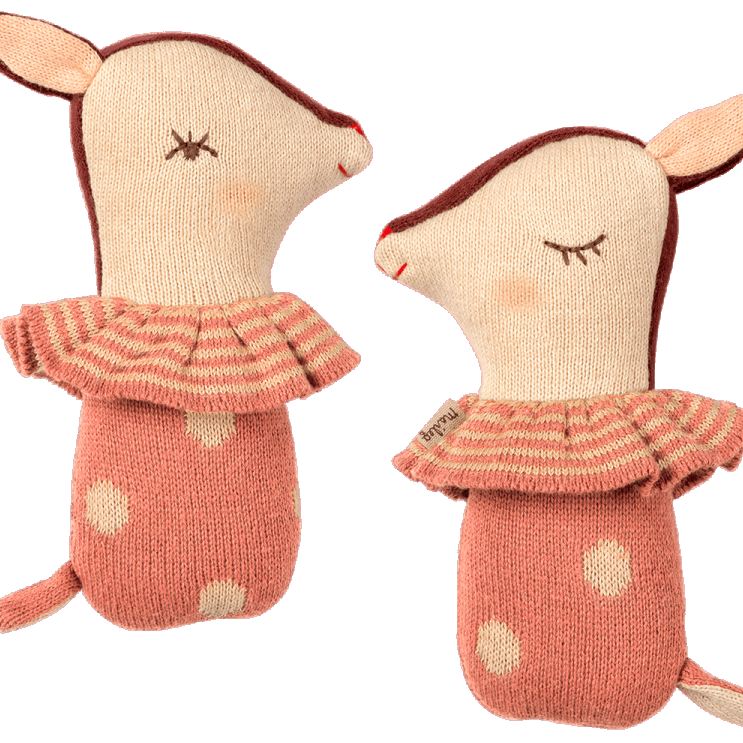 Pink Bambi Rattle by Maileg