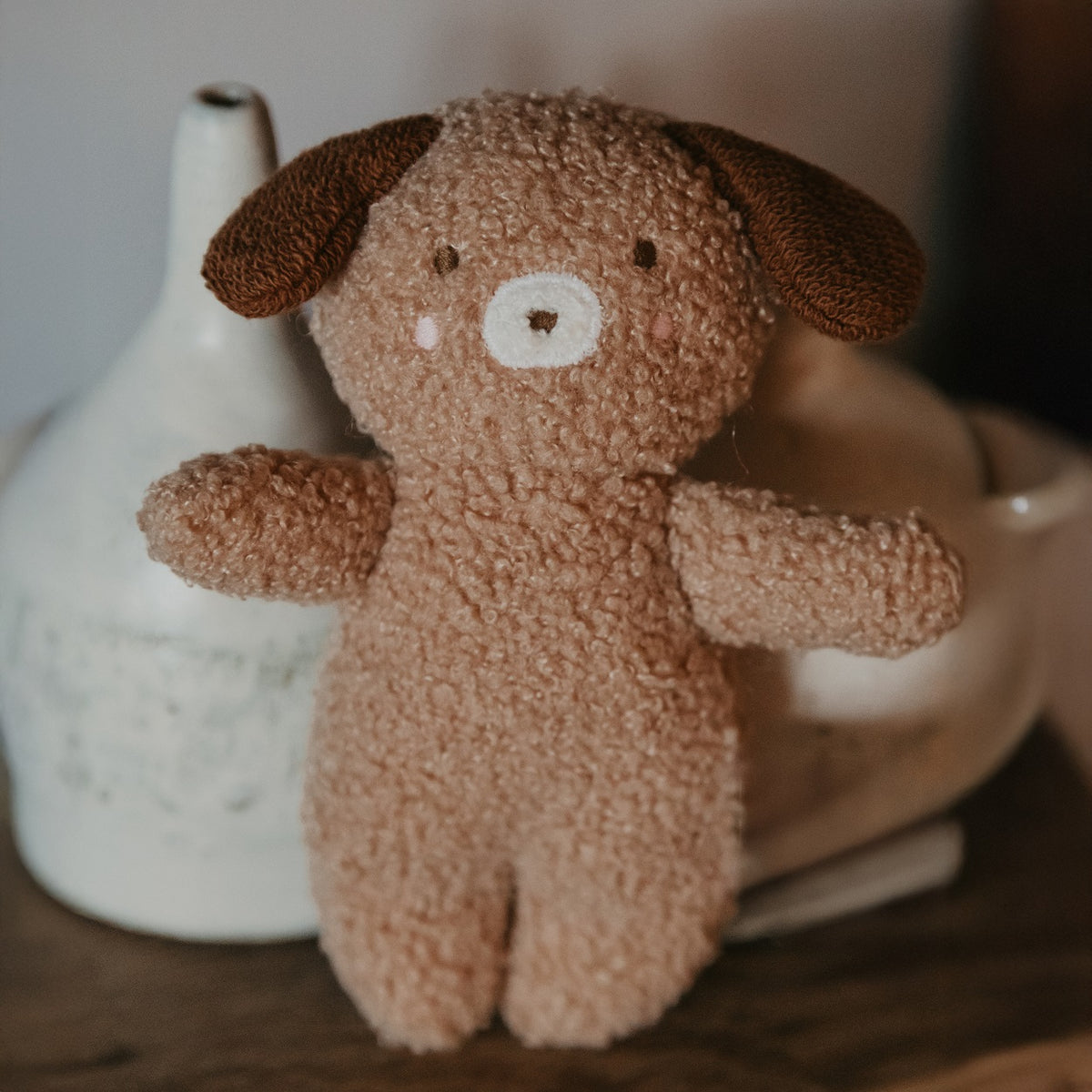 Peanut Puppy Rattle Soft Toy