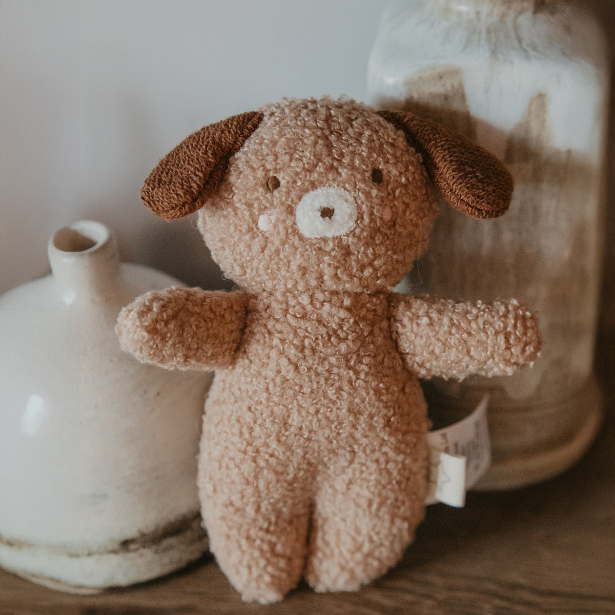 Peanut Puppy Rattle Soft Toy