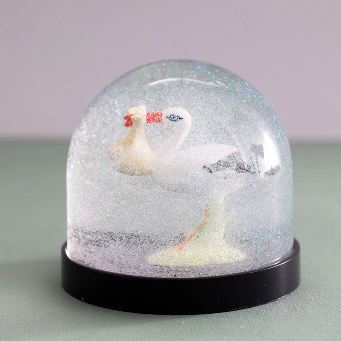 Stork and the Baby Glitter Globe