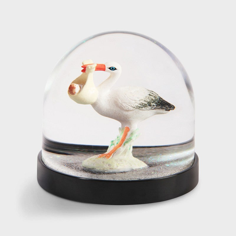 Stork and the Baby Glitter Globe