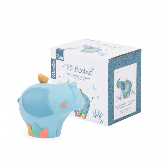Night Light Blue Elephant