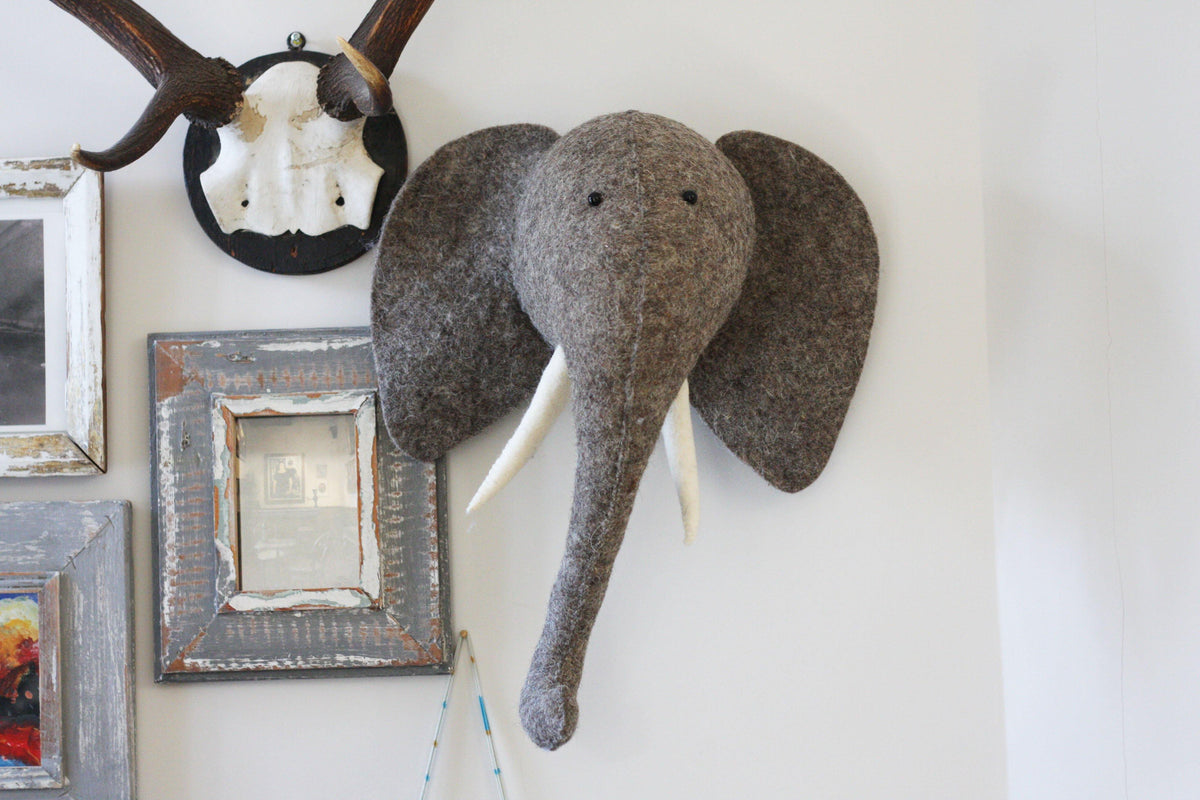Elephant Wall Head (Semi) made by Fiona Walker England