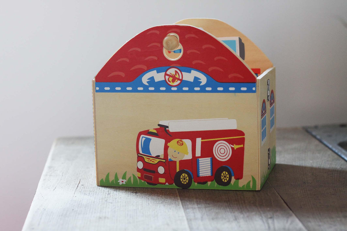 Wooden Playset Fire Station made by Bigjigs