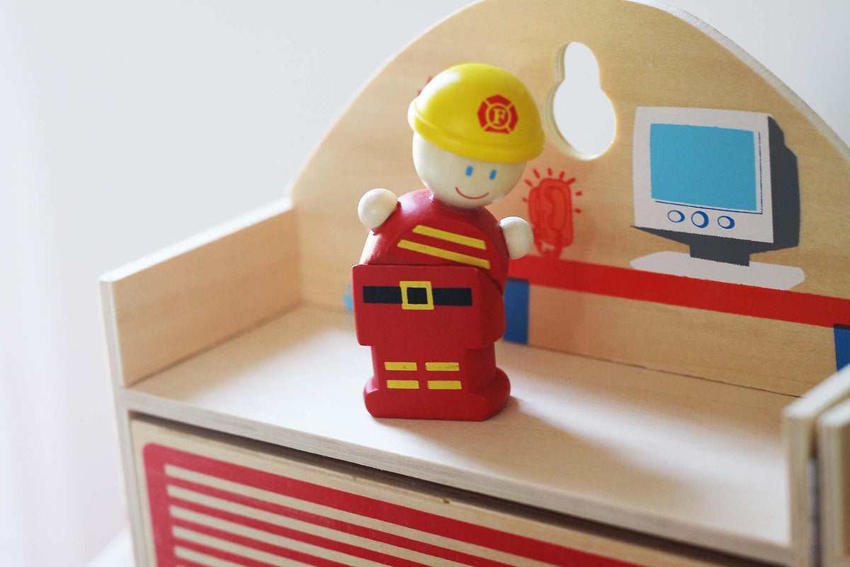 Wooden Playset Fire Station made by Bigjigs
