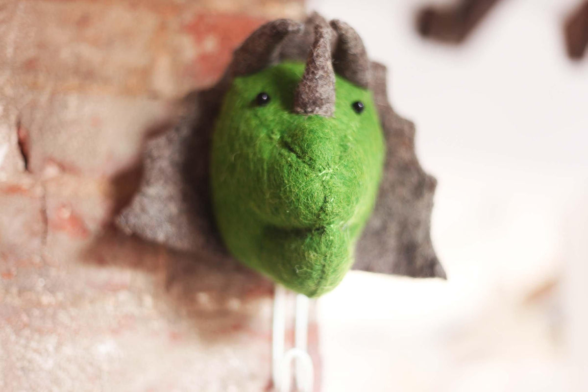 Triceratops Wall Hook made by Fiona Walker England