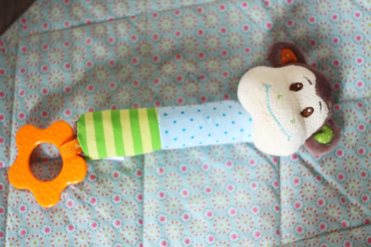 Soft Teether and Squeaker for Baby made by Bigjigs