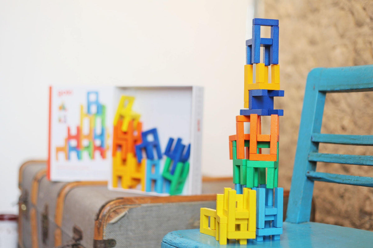 Stacking Chairs Wooden Toy Playset made by Goki