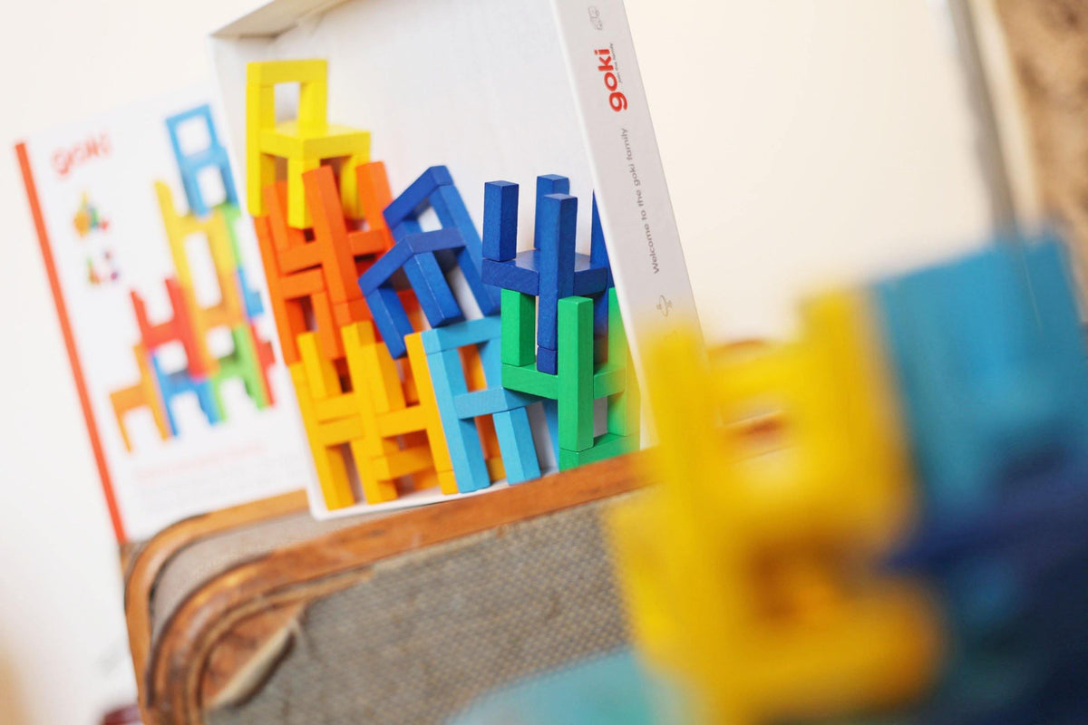 Stacking Chairs Wooden Toy Playset made by Goki