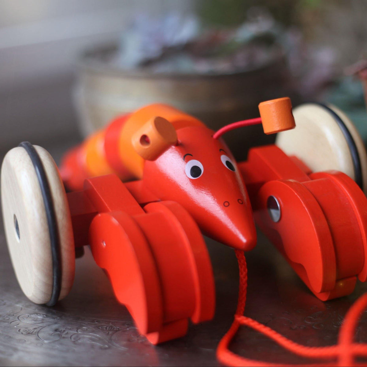 Pull-Along Lobster Wooden Toy made by Bass et Bass