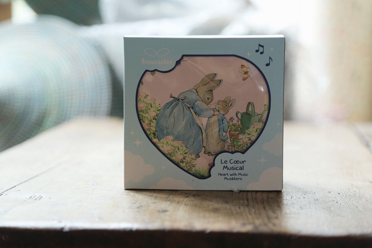 Pink Peter Rabbit Heart Music Box - Loula and Deer