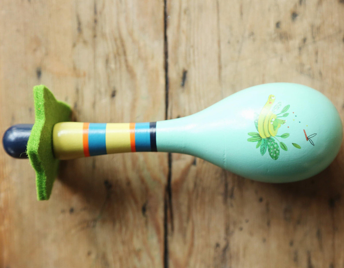 Blue Jungle Wooden Maraca - Loula and Deer