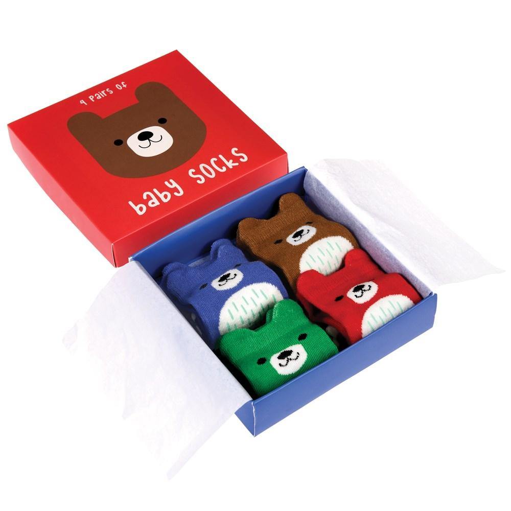 Bear Baby Socks (4 pairs) - Loula and Deer