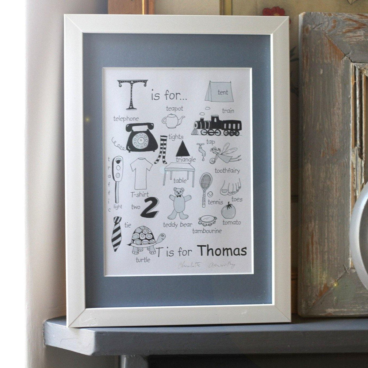 Personalised Baby Name Print - Loula and Deer