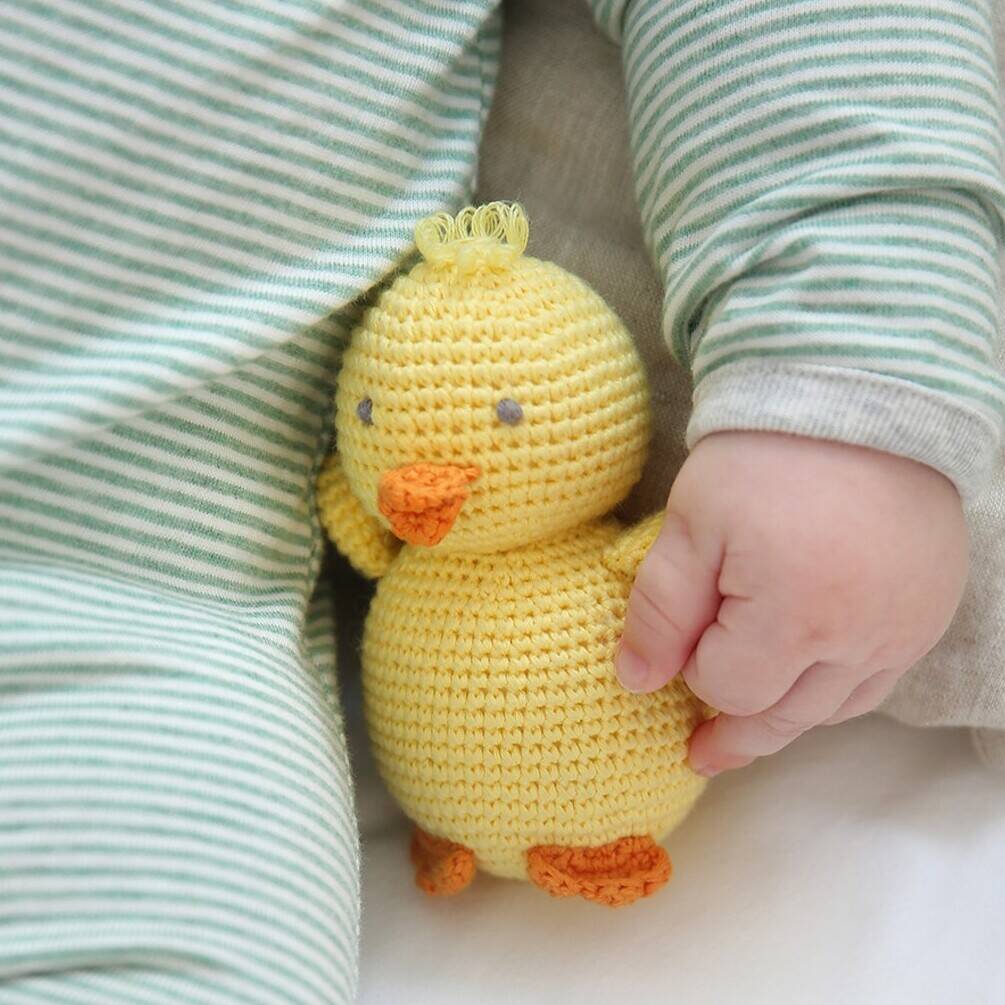 Baby Chick Crochet Rattle