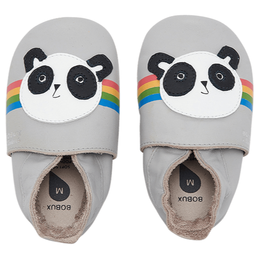 Soft Leather Peace Panda Booties - Loula and Deer