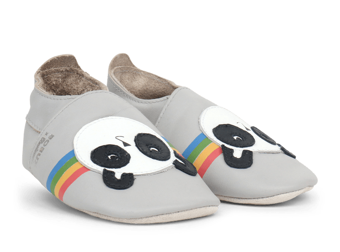 Soft Leather Peace Panda Booties - Loula and Deer