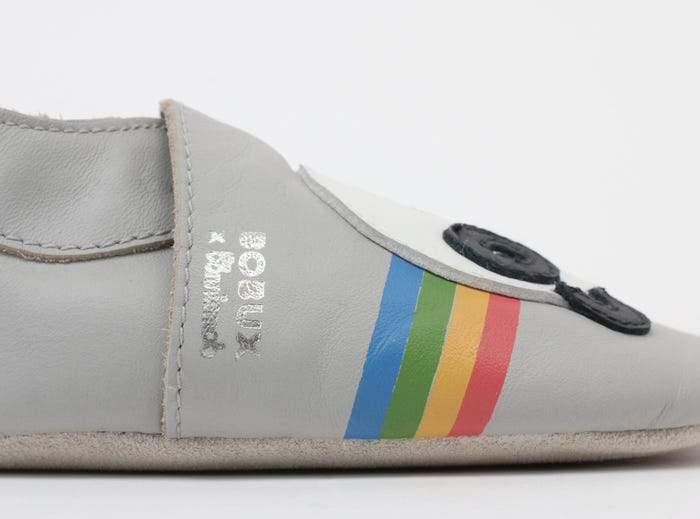 Soft Leather Peace Panda Booties - Loula and Deer